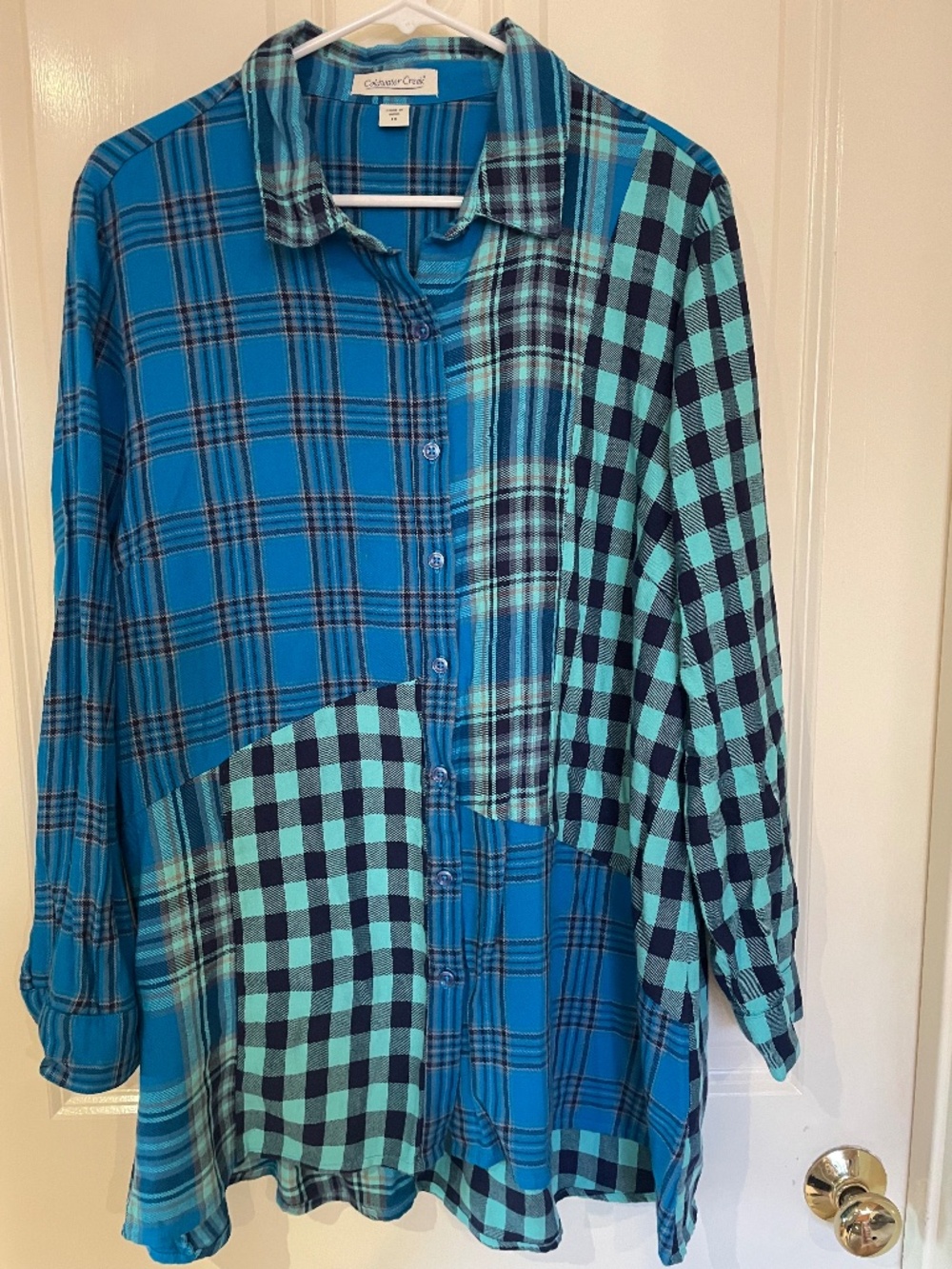 Coldwater Creek Mixed Prints Plaid Shirt